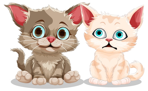 Free Vector cute cat cartoon character