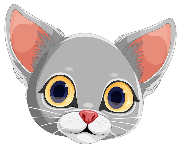 Free Vector cute cat face cartoon