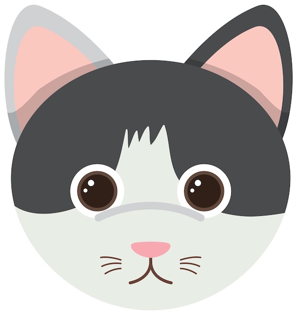 Free Vector cute cat head in flat style