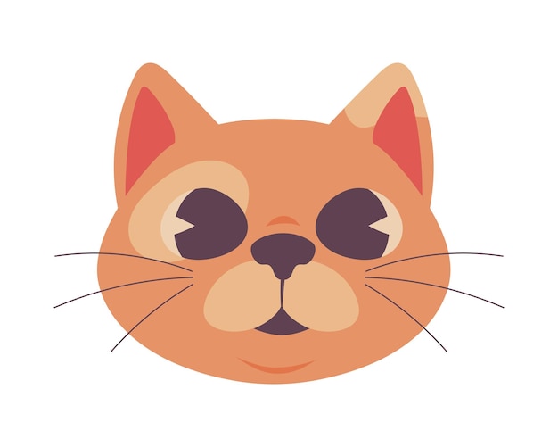 cute cat head icon isolated