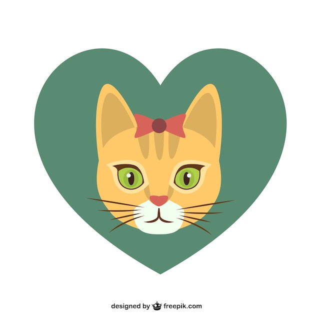 Free Vector cute cat with a bow