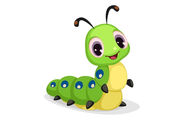 Cute caterpillar cartoon vector illustration