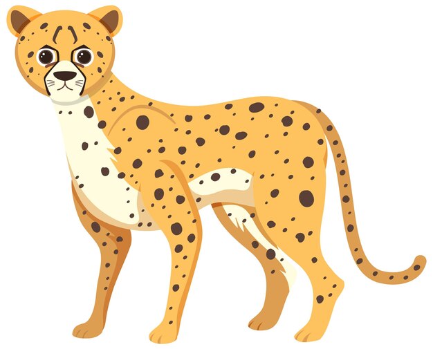 Cute cheetah in flat cartoon style