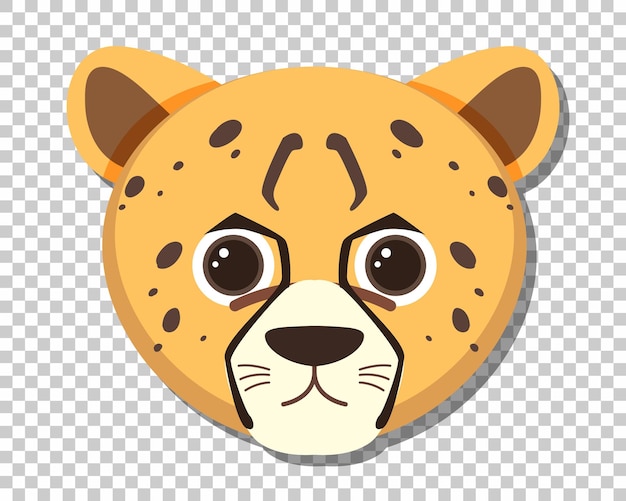 Cute cheetah head in flat cartoon style