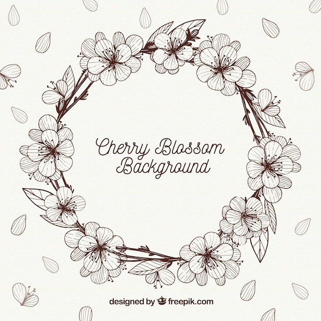 Free Vector cute cherry blossom background