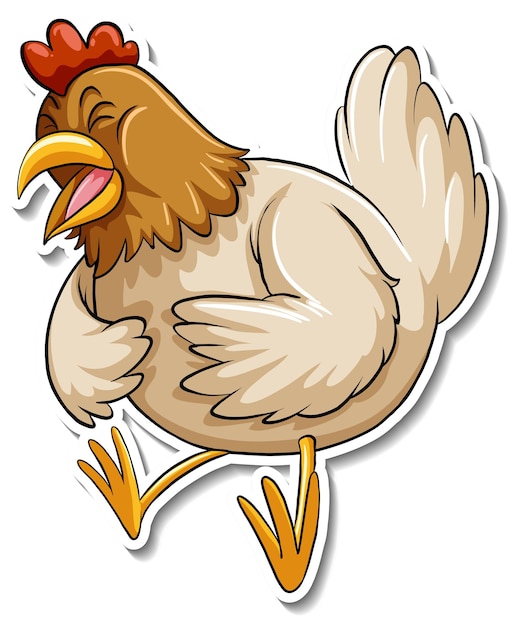 A cute chicken cartoon animal sticker