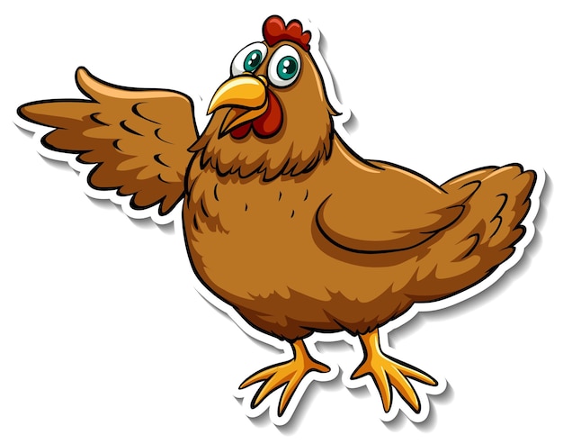 A cute chicken cartoon animal sticker