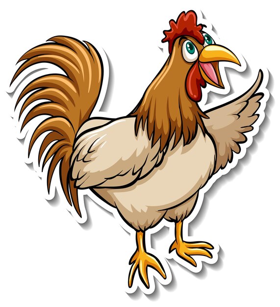 A cute chicken cartoon animal sticker