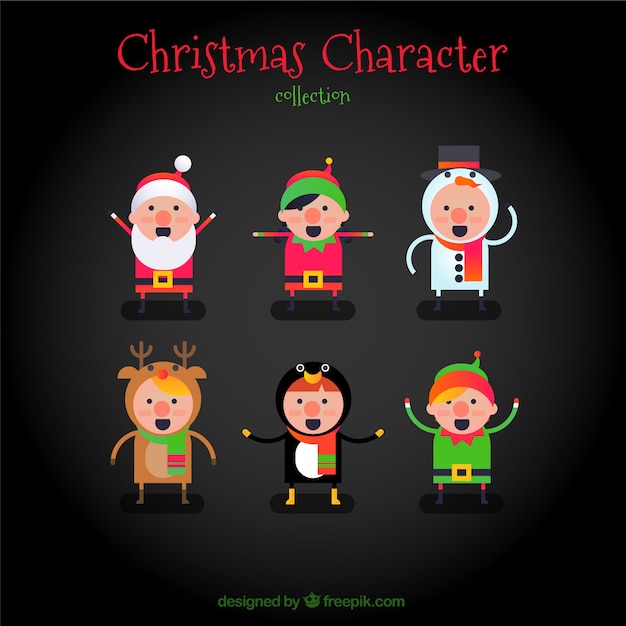 Free Vector cute christmas characters