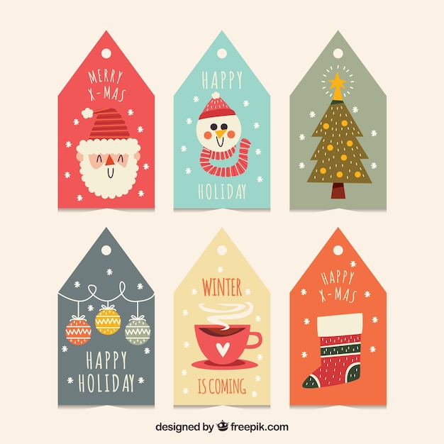 Cute christmas labels set 