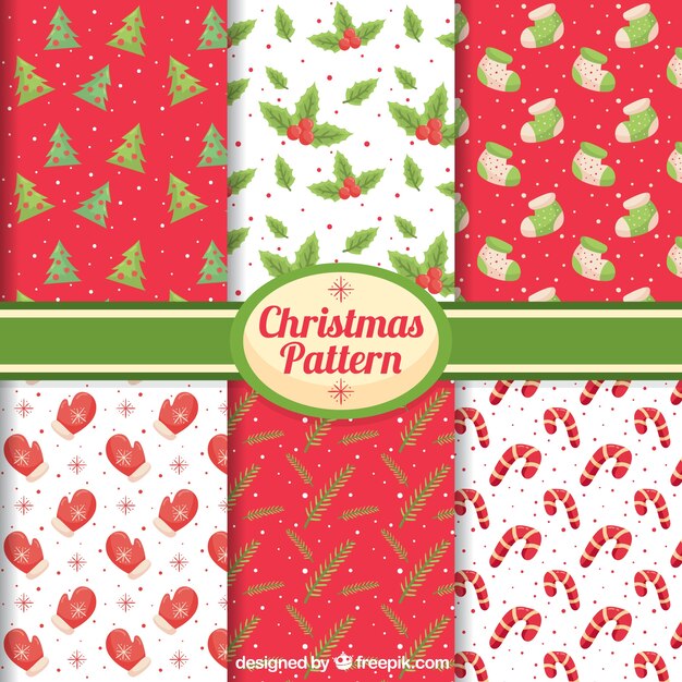 Cute christmas pattern collection