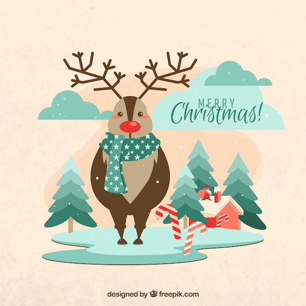 Cute christmas reindeer card