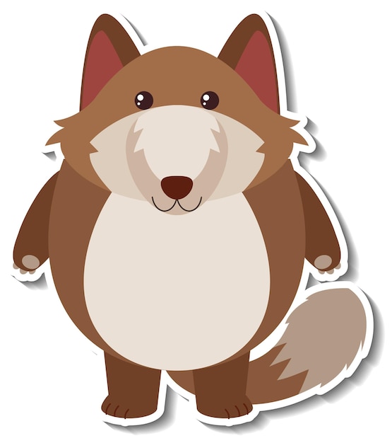 A cute chubby fox cartoon animal sticker