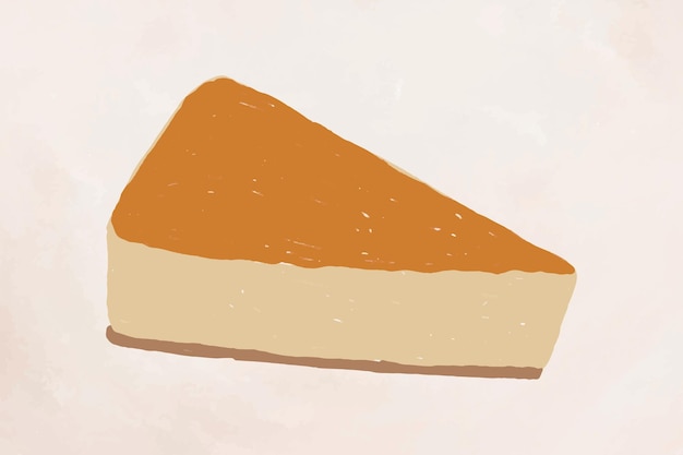 Free Vector cute classic cheesecake element vector hand drawn style