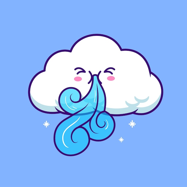 Free Vector cute cloud winter wearing hat cartoon vector icon illustration nature holiday icon isolated flat