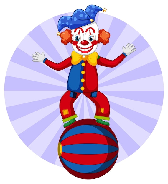 Cute clown performing with ball