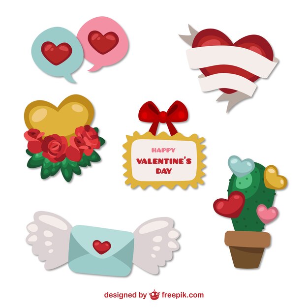 Cute collection of valentines day elements