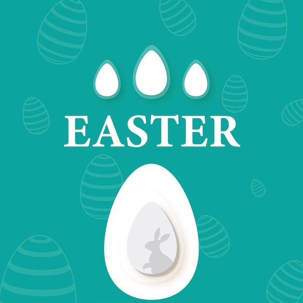 Free Vector cute colourful happy easter sale poster banner blue white background with eggs free vector