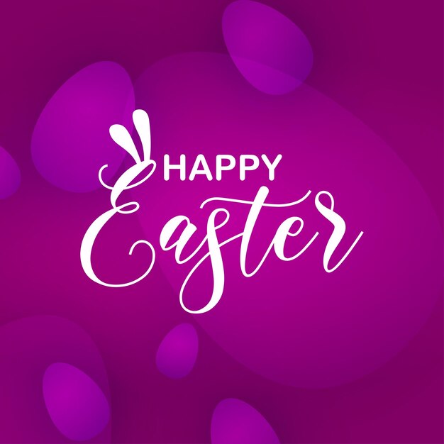 Cute Colourful Happy Easter Sale Poster Banner Dark Purple Background with Eggs Free Vector