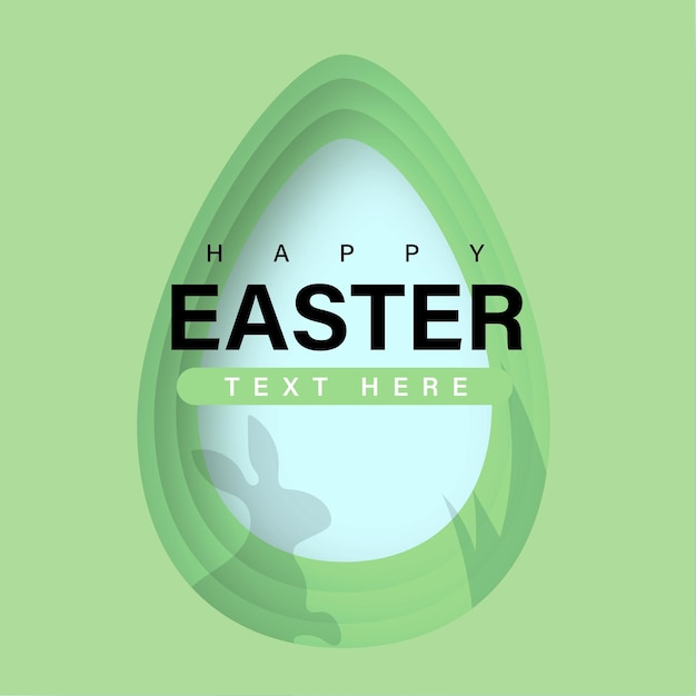 Cute Colourful Happy Easter Sale Poster Banner Green Blue Background with Eggs Free Vector