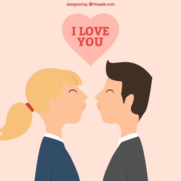 Free Vector cute couple kissing