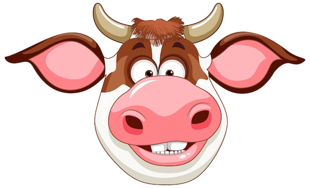 Free vector cute cow face cartoon