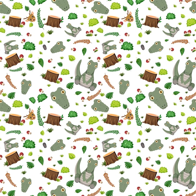 Cute crocodile seamless pattern