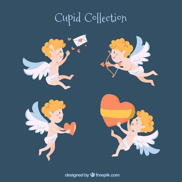 Free Vector cute cupid character collection