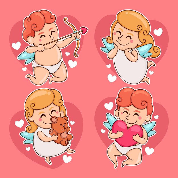 Cute cupid character set