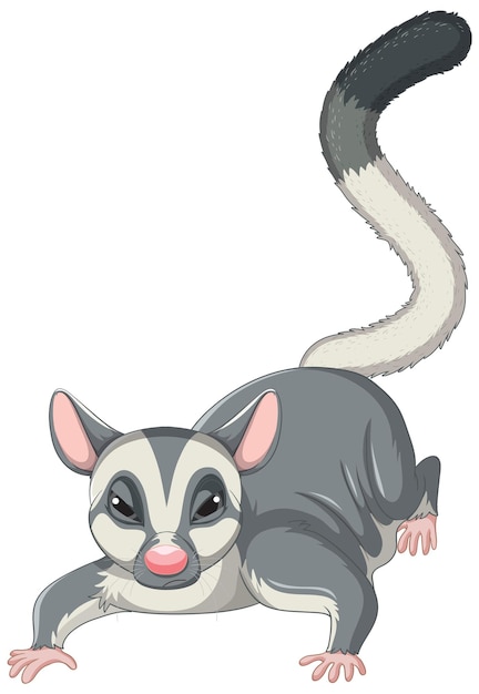 Free Vector a cute cute sugar glider cartoon character