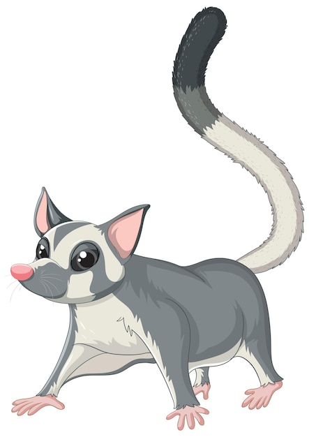 Free vector a cute cute sugar glider cartoon character