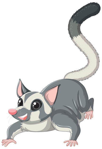 Free Vector a cute cute sugar glider cartoon character