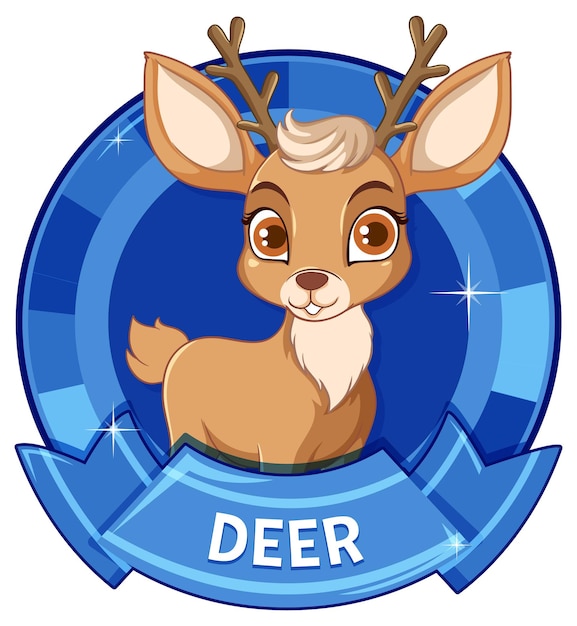 Free vector cute deer cartoon character