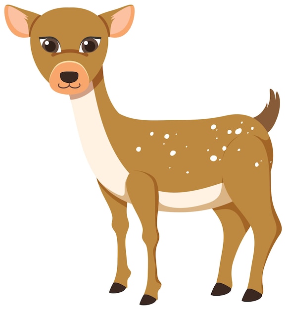 Cute deer in flat cartoon style