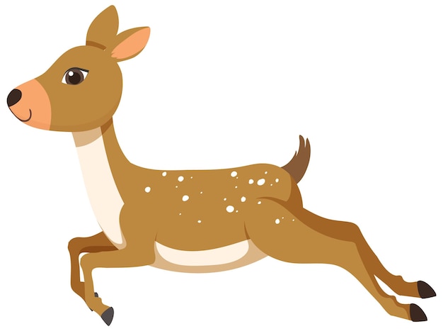 Cute deer in flat cartoon style