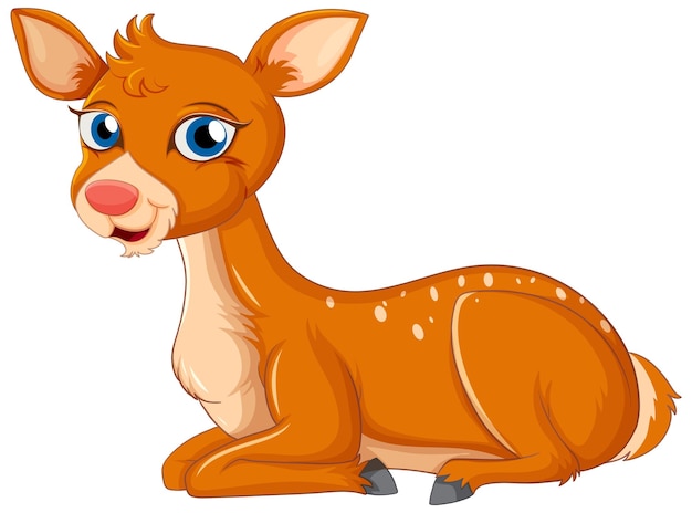 A cute deer on white background