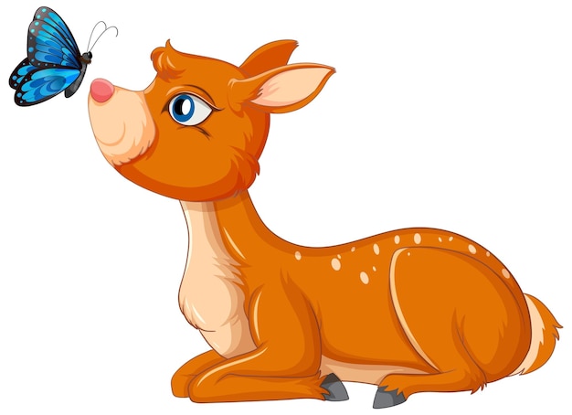 A cute deer on white background