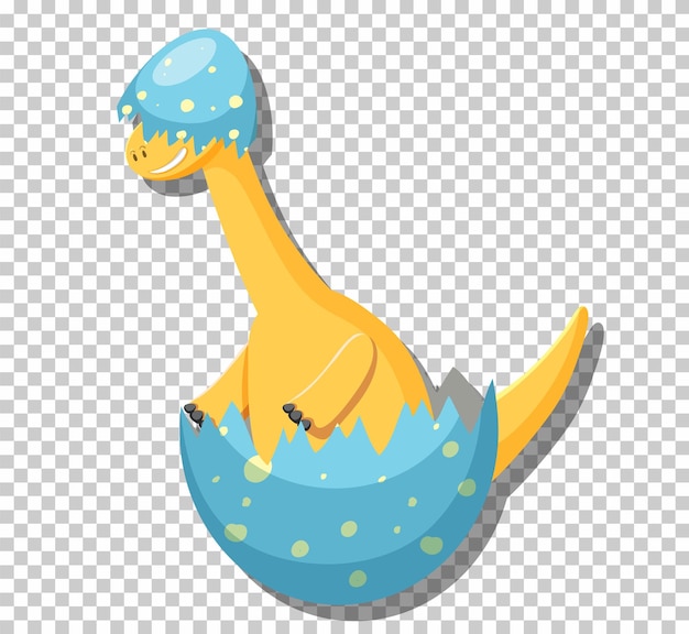 Cute dinosaur in cracked egg