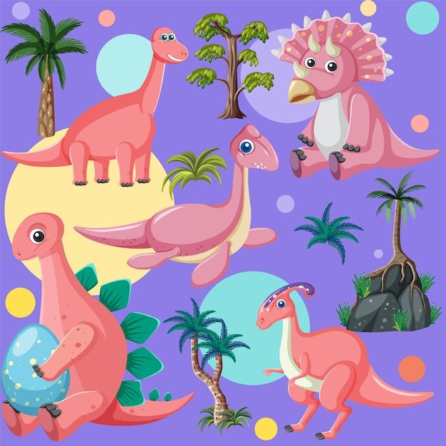 Cute dinosaur seamless pattern