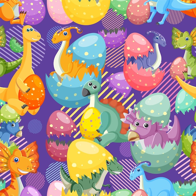 Cute dinosaur seamless pattern