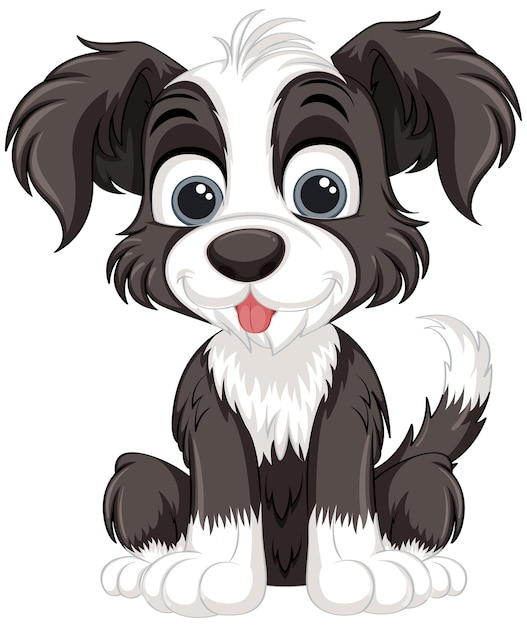 Cute dog cartoon character sitting