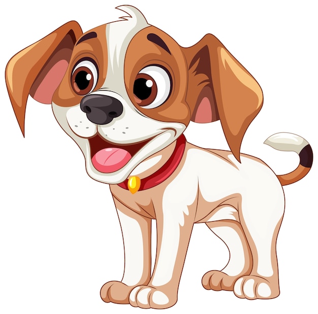 Cute dog cartoon character standing