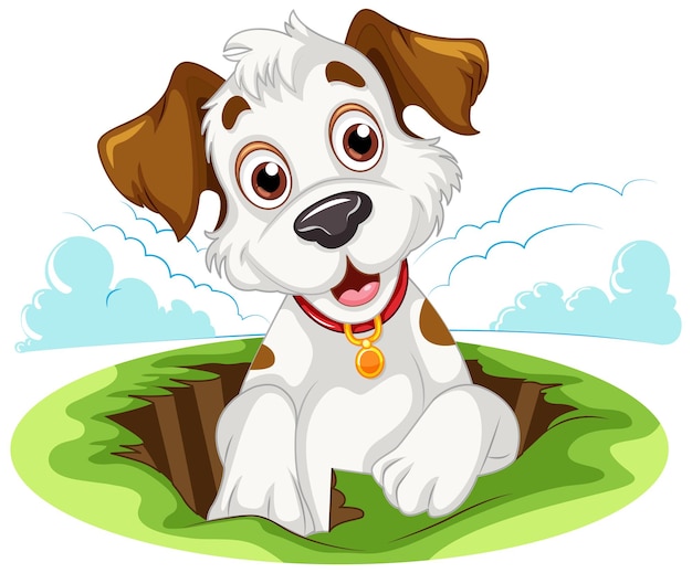 Free Vector cute dog cartoon character