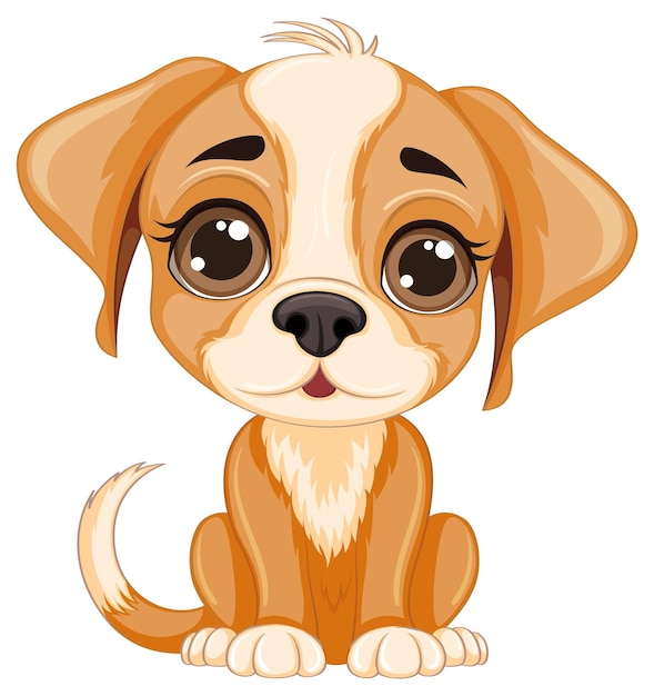 Cute dog cartoon isolated sitting