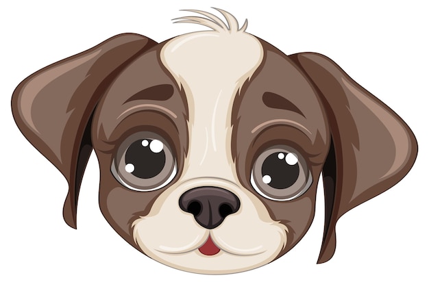 Free Vector cute dog face cartoon isolated