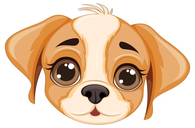 Cute dog face cartoon isolated