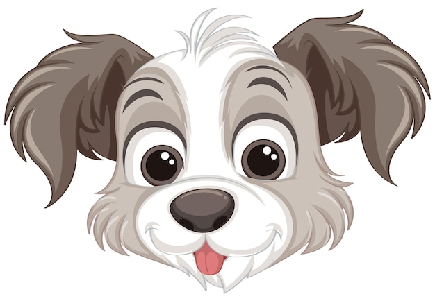 Free vector cute dog face cartoon isolated