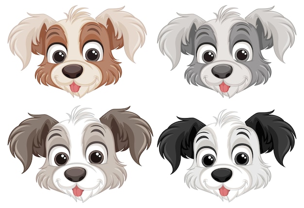 Free Vector cute dog face cartoon isolated