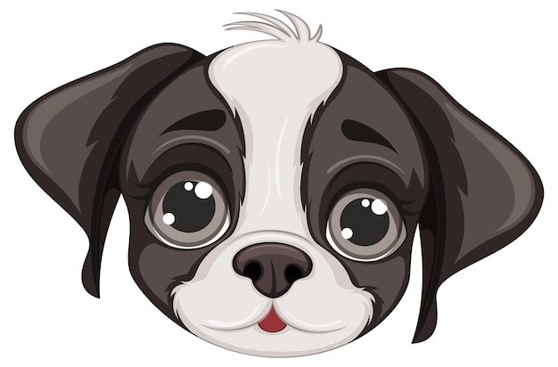 Cute dog face cartoon isolated