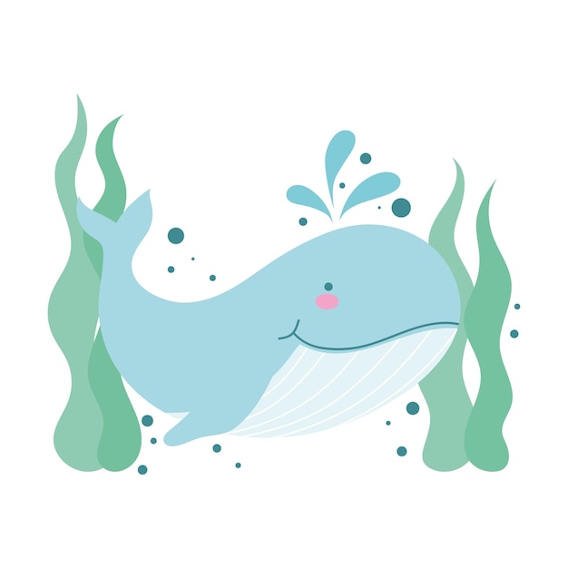 Free Vector cute dolphin swimming in water icon isolated